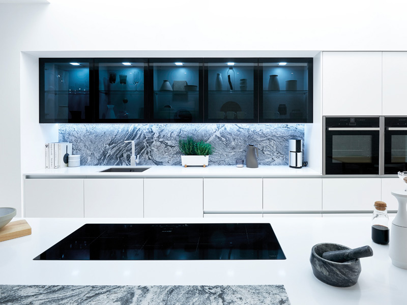 Feature Black Glazed Contemporary Kitchen Designs - Ayrshire